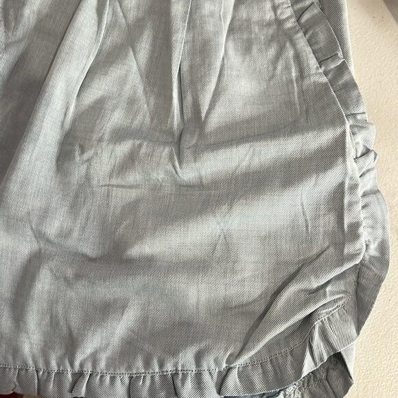 NWT who what wear Chambray twill blue ruffle edges cotton shorts size 22W - Picture 3 of 7